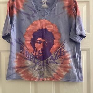 Jimi Hendrix Purple Haze Tie-Dye Cropped T-Shirt